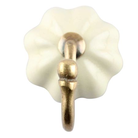Cream Melon Shape Ceramic Wall Hook Online